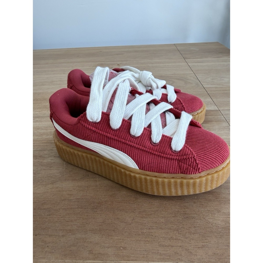 Puma x Fenty Creeper Phatty Corduroy Sneakers Kids 4 Red Gum Rihanna Platform